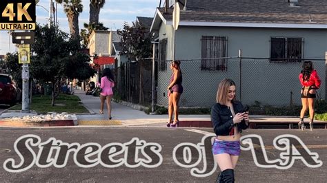 Picking Up Street Prostitute On Figueroa St Los Angeles